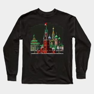 Moscow Kremlin Pixel Art Long Sleeve T-Shirt